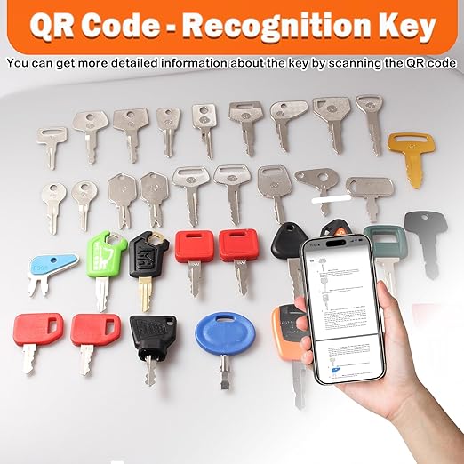 35 Heavy Equipment Key Master Set Full Coverage Keys for CAT JCB Bobcat JLG Terex Komatsu John Deere Yammar Takeuchi Ford New Holland Case Daewoo Kubota Hyster Ferguson Hyundai Construction Machine