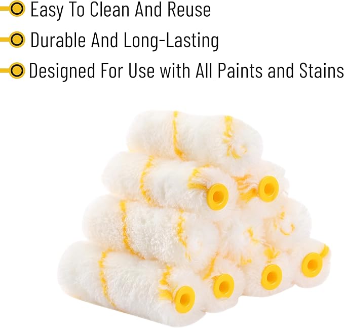 Bates- Paint Rollers, 4 inch Paint Roller with 40 Covers, Wall Painting Tool