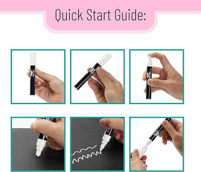 Mr. Pen- Liquid Chalk Marker Pen, 4 Pack, 8x Labels, White Non-Toxic Odorless Chalk Markers, Dual Reversible Chisel & Bullet Tip, Ideal for Non-Porous Chalkboards, Chalkboard Vinyl, Glass & Metal