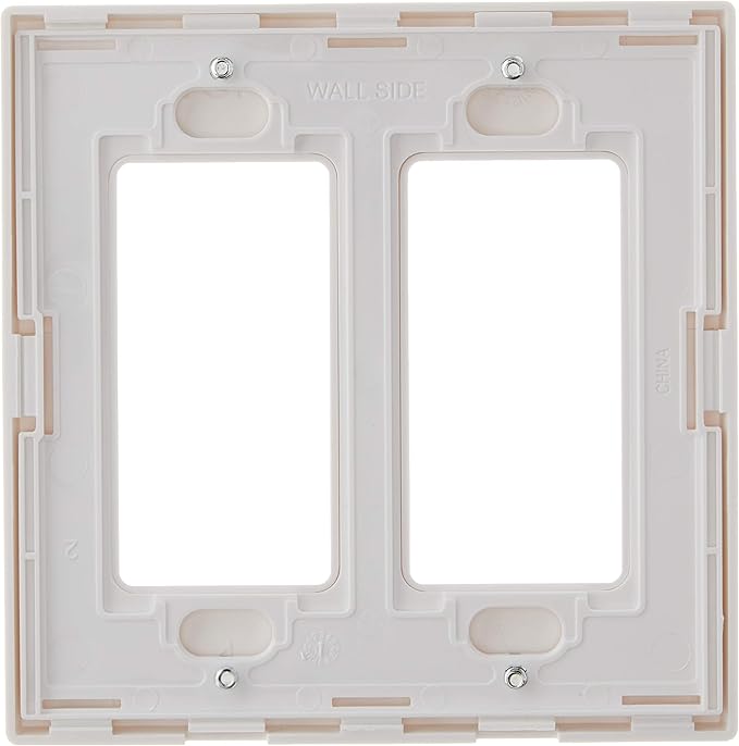 Leviton 2-Gang Decora Plus Screwless Wall Plate, 80309-SW, White
