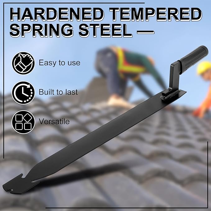 Shingle Slaters Ripper, Steel Roof Ripper Shingle Remover Slate Puller Rip Slate Slating Nail Remover for Slaters Roofers Roofing(Black,23 Inch)