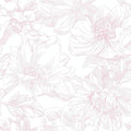 Ismoon Large Floral Peel and Stick Wallpaper Boho White/Pink Contact Paper 17.3inx32.7ft Removable Self Adhesive Bedroom Cabinet Mural Wall Decor Vinyl Roll