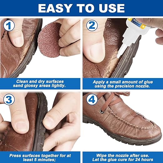 Meuvcol Shoe Glue,100g Super Glue for Shoe Heavy Duty, Clear Shoe Glue Sole Repair Kit, Waterproof Sneaker Glue for Rubber Soles, Boot, Leather, Heels, Tennis, Strong Boot Fix Glue, Insole Adhesive