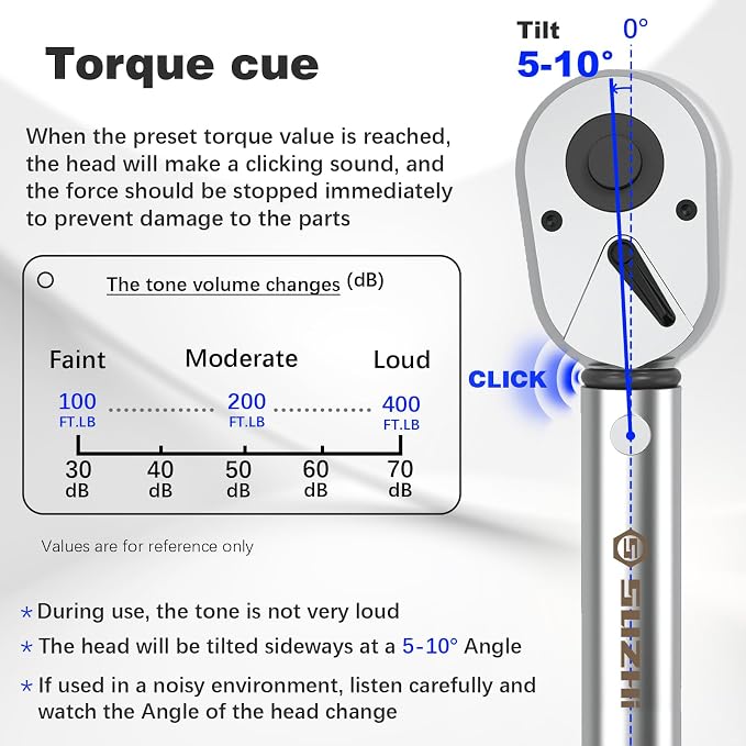 SuZhi 3/4'' inch drive 100-400 ft lb/136-542N.M Torque Wrench/Aluminum Alloy handle & Cr-Mo Material Head, Heavy Duty, Professional,Dual Direction, Store in Solid Case