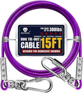 Tie Out Cable for Dogs Up to 300lbs,15ft Extra Strong 1000lbs Break Strength Tie-Out Tether Trolley Training Lead,Dog Run Cable for Yard Garden Park Camping Outside (Purple, 300lbs 15ft)