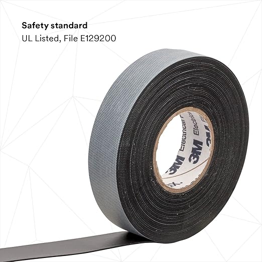 3M Temflex Rubber Splicing Tape 2155, 1-1/2 in x 22 ft, General Purpose Self-Fusing Electrical Insulating Tape, Black, HT002001119, 1 Roll
