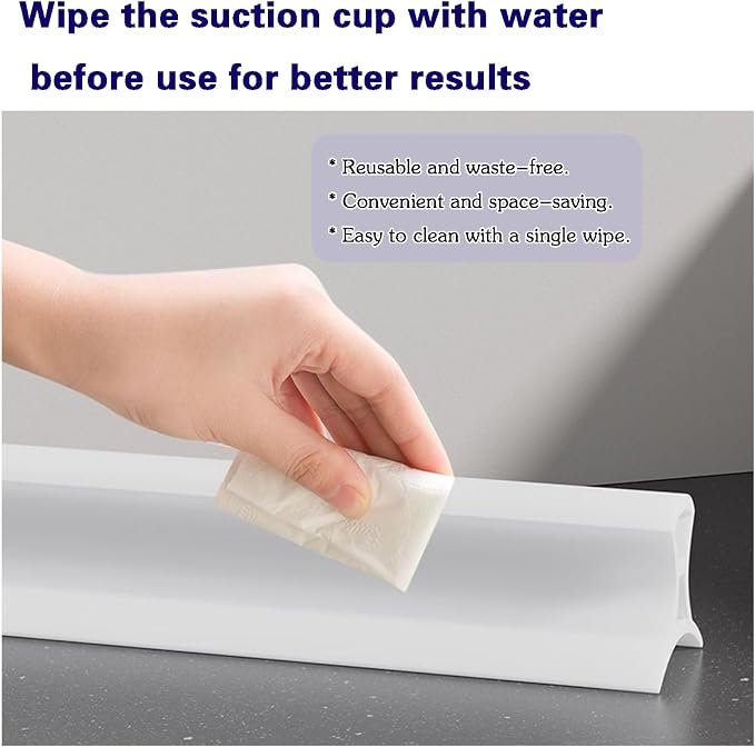 Bathroom Splash Guard with Suction Cups, Suction Cup Silicone Threshold Water Dam, Walk-in Shower Dam/Barrier, for Kitchen Sink, Bathroom, Garden(400cm(157in))