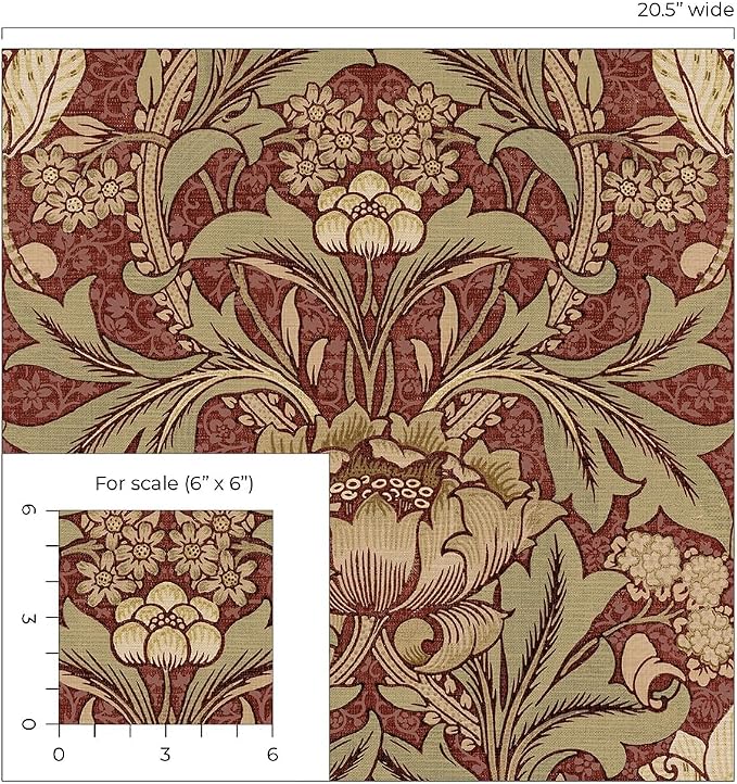 NextWall Acanthus Floral Peel and Stick Wallpaper (Red Clay & Lichen)
