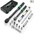 Torque Wrench Set 5-45ft lb(3/8),15-165Ft.lb, with 15PCS Hex Sockets, Spark Plug, Extensions for Automotive, Motorcycle, Industrial Maintenance