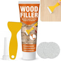 Wood Filler,220g Paintable & Sandable Wood Putty –Low Odor, Shrink & Crack Resistant-Quick Repair for Cracks, Holes and Damage-For Indoor & Outdoor Wood Repair(White)