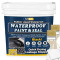 Rubber Liquid Waterproof Sealant, TUFINEIN 11 LB/5 KG Black Quick Drying Multi Surface Foundation Leak Repair - Roof Gutters Basement Sealer Waterproof - Indoor & Outdoor Flexible Rubber Paint