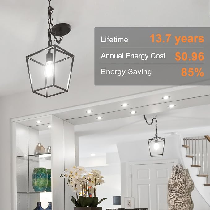TJOY 12 Pack Vintage Edison LED Light Bulbs, Dimmable, 60W Equivalent, E26 Medium Base, 5000K Daylight, ST58, 8W, 800LM, Ultra-Bright, 80+CRI, Antique Decorative Filament, Clear Glass