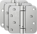 3 Pack Self Closing Door Hinges 4 Inch, Automatic Closing Door Hinge with 5/8'' Radius Corners, Adjustable Tension for Garage, Front, Back Door, UL Listed, Left and Right Hand, Brushed Nickel