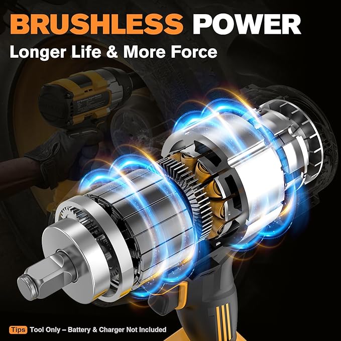 Impact Wrench for DeWalt Battery 1697Ft-Lbs (2300N.m) Impact Driver | 1/2" Impact Gun 5-Speed High Torque Power Tool for Tire Removal, Rusted Bolts, Heavy Equipment(No Battery)