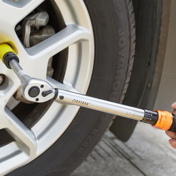 Auto Torque Lug Wrench Set, 1/2-Inch Drive, 10-170 ft-lb | Portable Tire Change Kit with Wheel Sockets, 6-Piece
