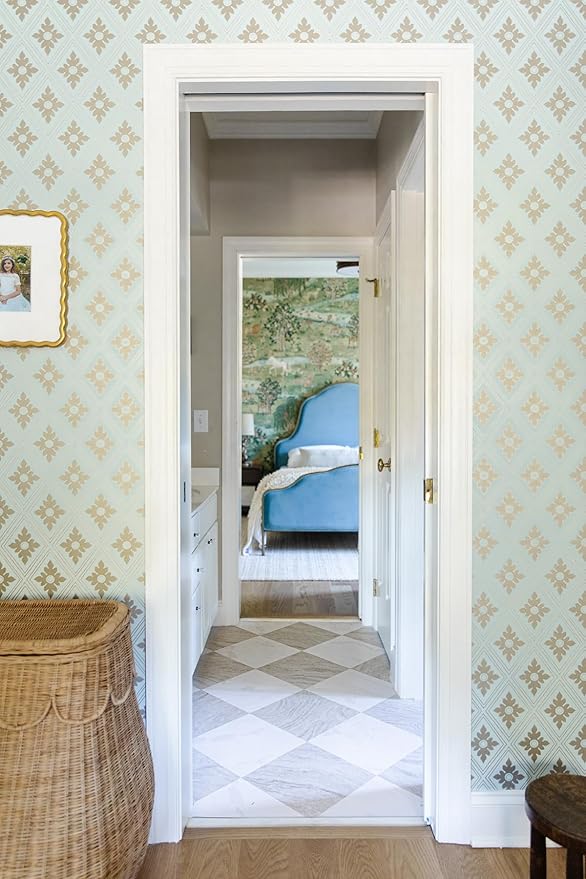 FloorPops x Chris Loves Julia 12-in by 12-in Bonneville Beige Peel and Stick Floor Tiles, FP5061