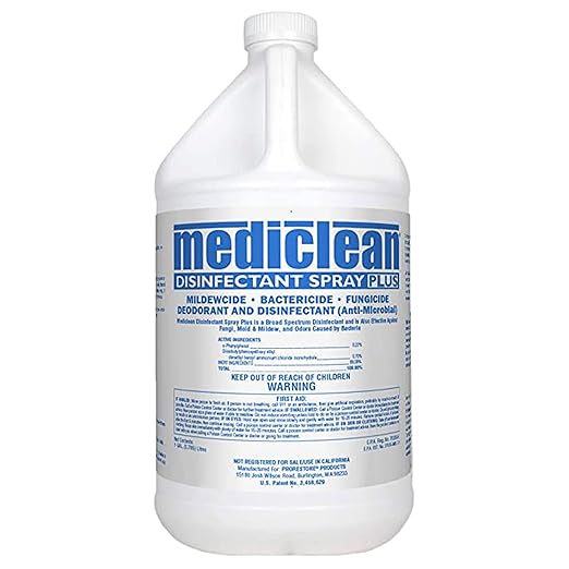 Mediclean Disinfectant Spray Plus Professional Antimicrobial Spray for Use After Floods, 1-Gal Bottle