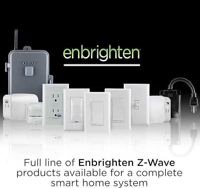 Enbrighten Z-Wave In-Wall Smart Light Switch with QuickFit and SimpleWire, Works with Google Assistant, Alexa, & SmartThings, Z-Wave Hub Required, Smart Home, 700 Series, 58433