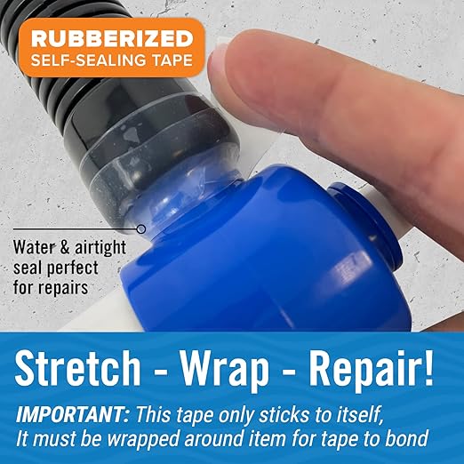 Better Boat Self Fusing Silicone Tape Waterproof Clear, Plumbing Tape for Leaks, Hose and Pipe Repair Tape, 1 in x 40 ft