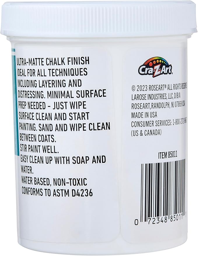 Charming Chalk All-In-One Furniture & Décor Paint - 8oz Cascade Blue, Ultra Matte Chalk Finish Paint, Ideal For All Techniques Including Distressing, No Prep Needed, Made In USA