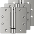Luxbaro 3 Pack Self Closing Door Hinges, 4.5" x 4.5" Spring Loaded Hinges with Square Corners, Adjustable Tension for Garage, Front Door, Back Door, for Left and Right Hand Door, UL Listed