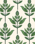 BOKEBEVE Super Long Boho Leaf Wallpaepr Peel Stick Green Beige 17.5 x 787In | Leaves Contact Paper Boho Wallpaper for Accent Wall Bedroom Bathroom Drawer Modern Waterproof Removable