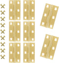 8pcs 1.5 Inch Brass Hinges, Mini Butt Hinges Cabinet Door Hinge, Box Hinge for Jewelry, Wooden Box, Small Cupboard Furniture (Gold)