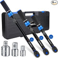 Torque Wrench Set 1/2 3/8 1/4 inch Drive Click, 3Pcs Torque Wrenches 10-170 FT.LB,5-50FT.LB,20-240IN.LB, Inch pound Torque Wrench with 3 Pcs Adapter for Bike,Car, Truck,Tractor