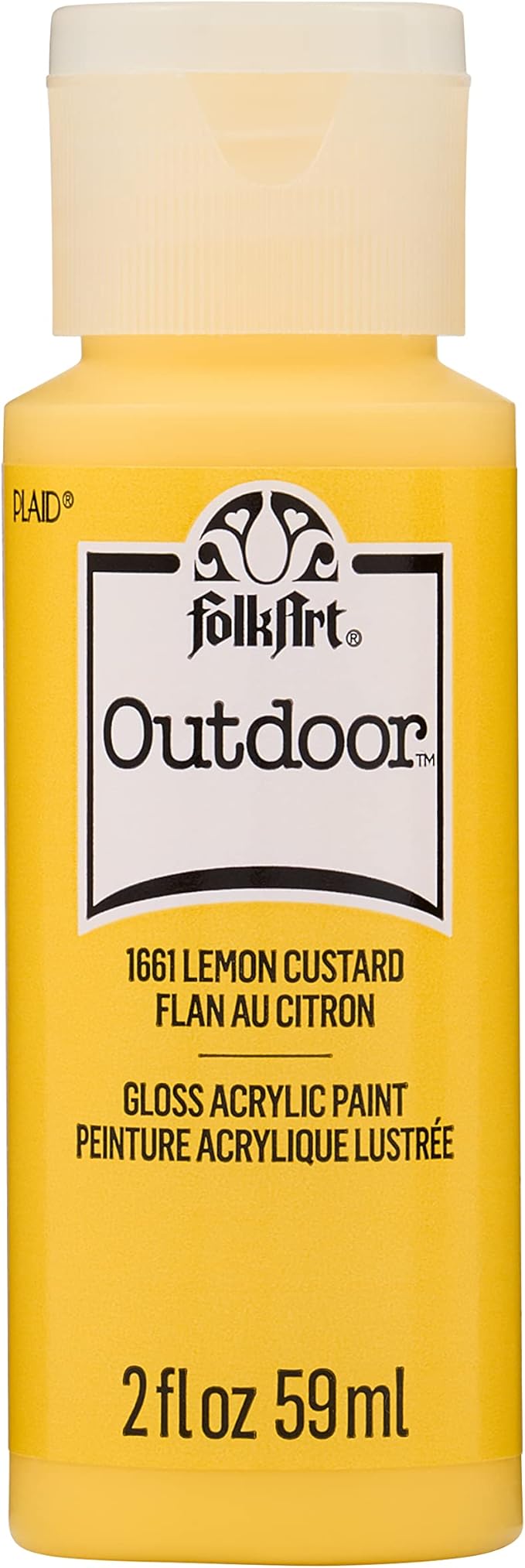 FolkArt Outdoor Acrylic Paint in Assorted Colors (2 Ounce), 1661 Lemon Custard