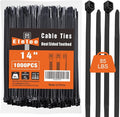 14 Inch Zip Ties 1000 Pack, 85 LBS Tensile Strength, Self-Locking UV Resistant Cable Ties for Indoor and Outdoor