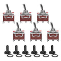 6 Pack Toggle Switch, 3 Pin 12V DC 30A/250V AC 15A, Heavy Duty SPDT ON Off ON Switch, Marine Waterproof Toggle Switch with Boot Cap Cover, for Cars Trucks, Racing Cars, Boats