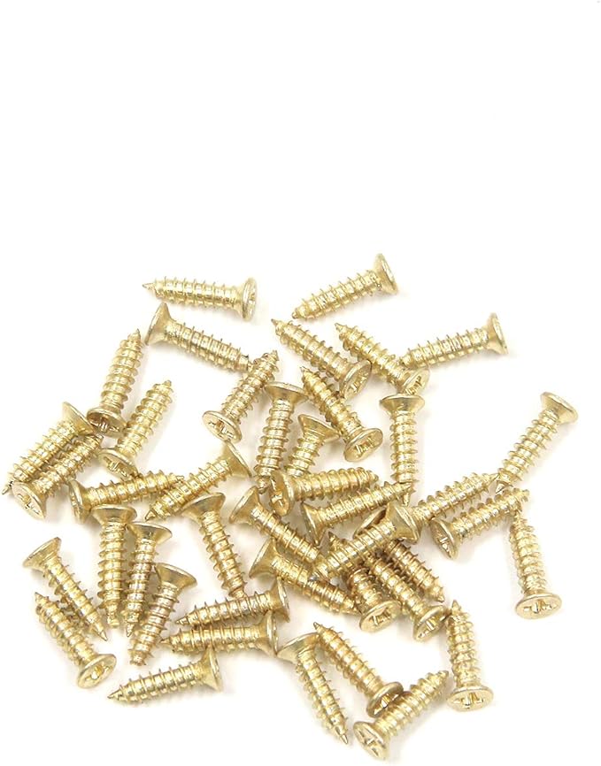 Mcredy Small Box Hinges,1.5 Inch Brass Jewelry Box Hinge Gold Butt Hinges with Mounting Screws,Pack of 6