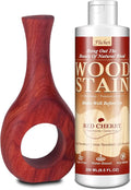 Wood Stain 8.5oz - Red Cherry | Water Based Furniture Stain & Wood Varnish for Indoor & Outdoor Wooden Furniture, Doors, Windows, Paneling, Cabinets | Low Odor Non-Toxic, Dye Fast, Multiple Finishes