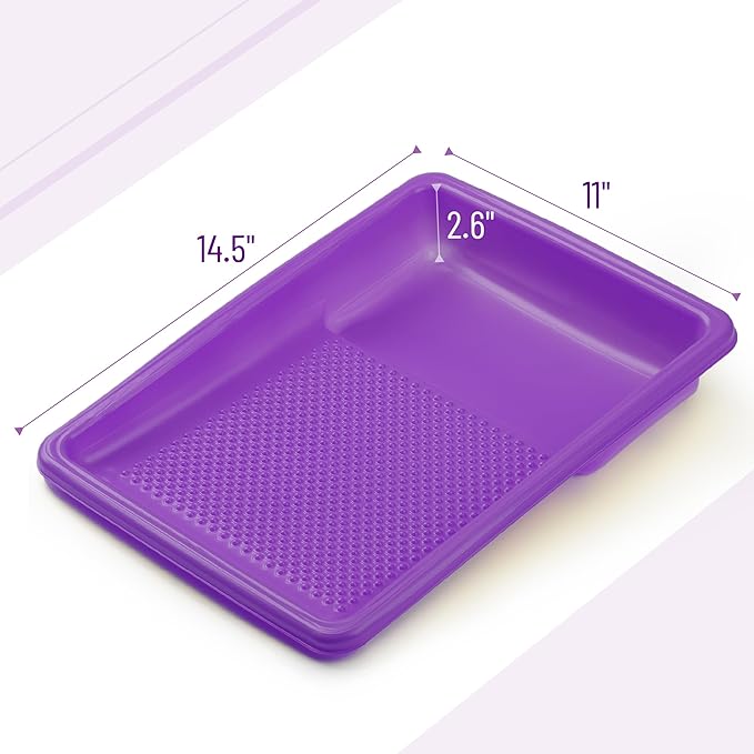 Bates- Paint Tray Liner, 9 Inch, 10 pcs, Purple Paint Pans Trays, Paint Roller Tray, Roller Tray Liners