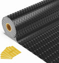 8x20 FT Garage Floor Mat, 2.8mm Thickened Flooring Roll for Under Car Diamond Plate PVC Rubber Mat with 20 Pcs Tapes, Non-Slip Floor Mat for Garage, Warehouse, Gyms, Trailer,Black