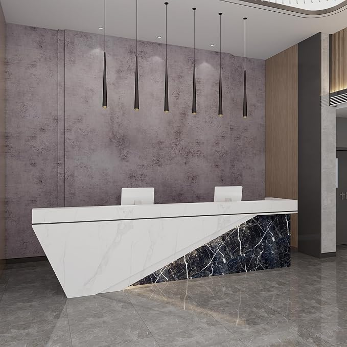 BOMENG Extra Wide Purple Cement Industrial Wallpaper 48"x354" Concrete Peel and Stick Silver Metallic Wall Paper，Extra Wide Contact Paper for Countertops、Basement，Hotel Lobby, Living Room, Bar