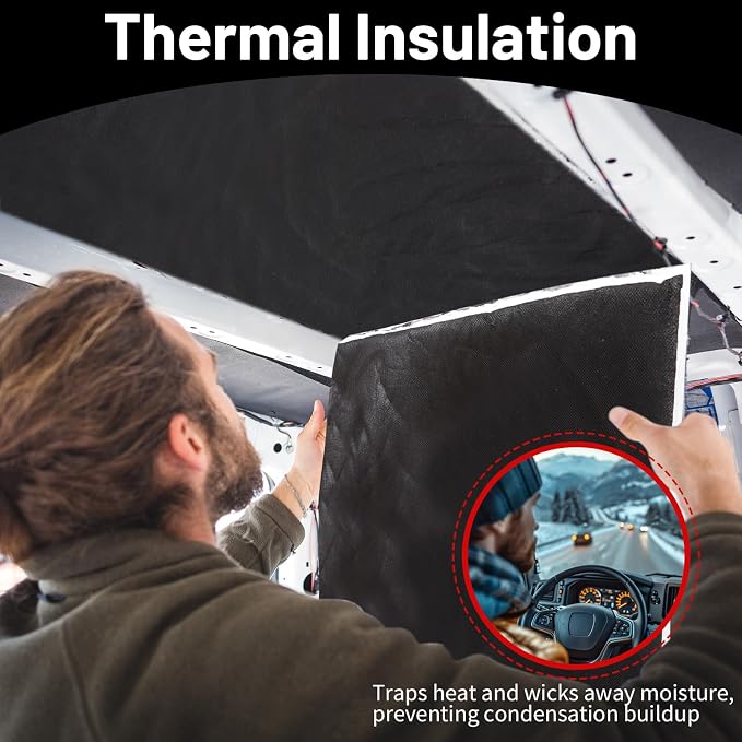 16in x 33ft Van Insulation, Soundproof Thermal Barrier for Camper Van Conversions for Various Sizes of Rvs and Trucks