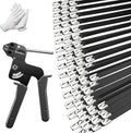 120PCS 11.8Inch 304‑Steel Cable‑Ties Kit with Tie‑Gun & Protective Gloves | High‑strength 304‑steel zip ties provide long‑lasting secure fastening for outdoor‑fence installations.