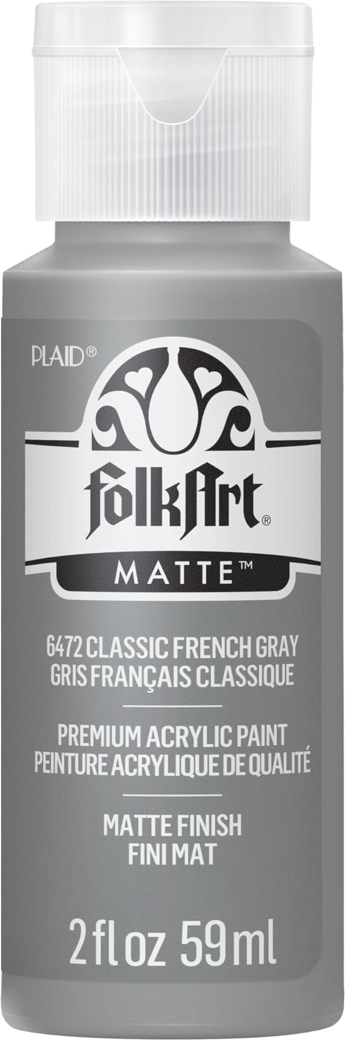 FolkArt Acrylic Paint in Assorted Colors (2 oz), , Classic French Gray