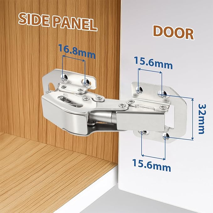 TamBee Soft Close Hinges, 90 Degree Kitchen Cabinet Door Hinges - No drilled, Concealed, Soft Close for Cabinet, Cupboard with Mounting Screws 4 Pack