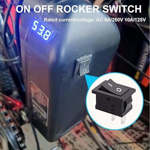 TWTADE 8Pcs 12V Rocker Switch On/Off 2 Pin 2 Position SPST Car Auto Boat Rocker Toggle Switch AC 6A/250V 10A/125V KCD1-1-101