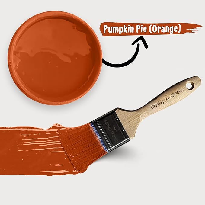 Chalky Chicks 8 Fl Oz Matte Pumpkin Pie (Orange) Chalk Paint for Furniture Without Sanding - No Prep Furniture Paint No Sanding All in One for Crafts, Walls, Cabinet, Metal, Dresser, Farmhouse