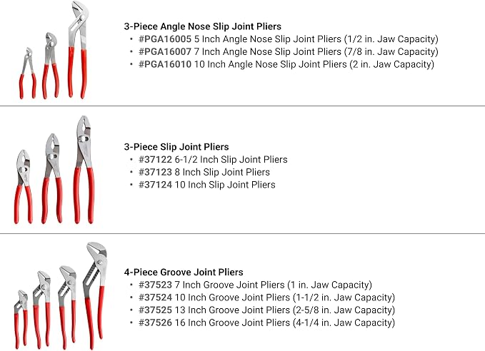 TEKTON Gripping, Cutting, Locking, and Mini Pliers Set, 38-Piece | PLR99021