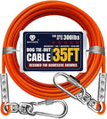 Tie Out Cable for Dogs Up to 300lbs,35ft Extra Strong 1000lbs Break Strength Tie-Out Tether Trolley Training Lead,Dog Run Cable for Yard Garden Park Camping Outside (Orange, 300lbs 35ft)