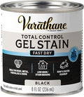 Varathane Total Control Gel Stain | Low Odor Water-Based Formula | Thick Gel Formula for Vertical Surfaces | Ideal for Wood, Metal & Fiberglass | Half Pint | Black