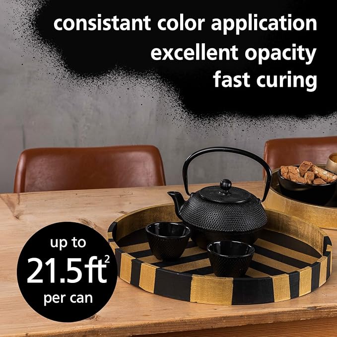 Midnight Semi Gloss Black Spray Paint | Water-Based & Odorless | Eco-Friendly & Vegan | Weather & UV-Resistant | For All Substrates | Fast-Drying With High Coverage | For Indoor/Outdoor Use
