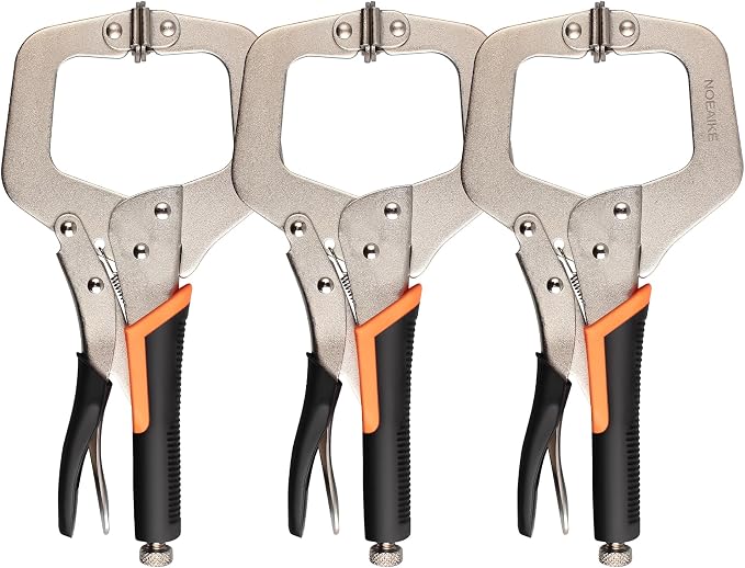3-Pack 11 Inch Metal Face Clamps for Welding& Woodworking,Adjustable Heavy Duty Locking Pliers C Clamps