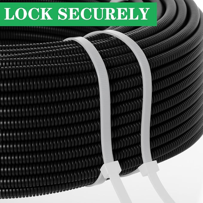Nuanchu 300 Pcs Zip Ties 36 Inch Heavy Duty 500 lbs Extra Long Large Cable Ties Plastic Nylon Wire Tie for Indoor and Outdoor Use (White)