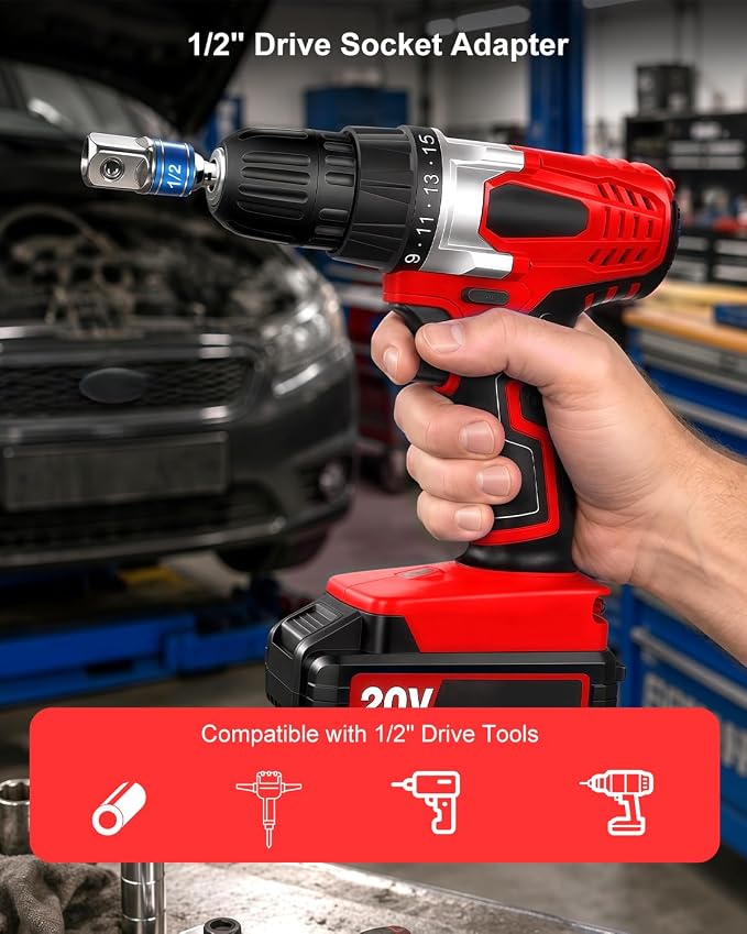 1/2" Drive Click Torque Wrench Set-10-170 Ft-lb, +/-3% Accuracy, 22-Piece | 72-Tooth Dual Direction, Metric 8–24mm Sockets for Automotive Lug Nut, Suspension & Engine Maintenance, ISO 6789 Certified