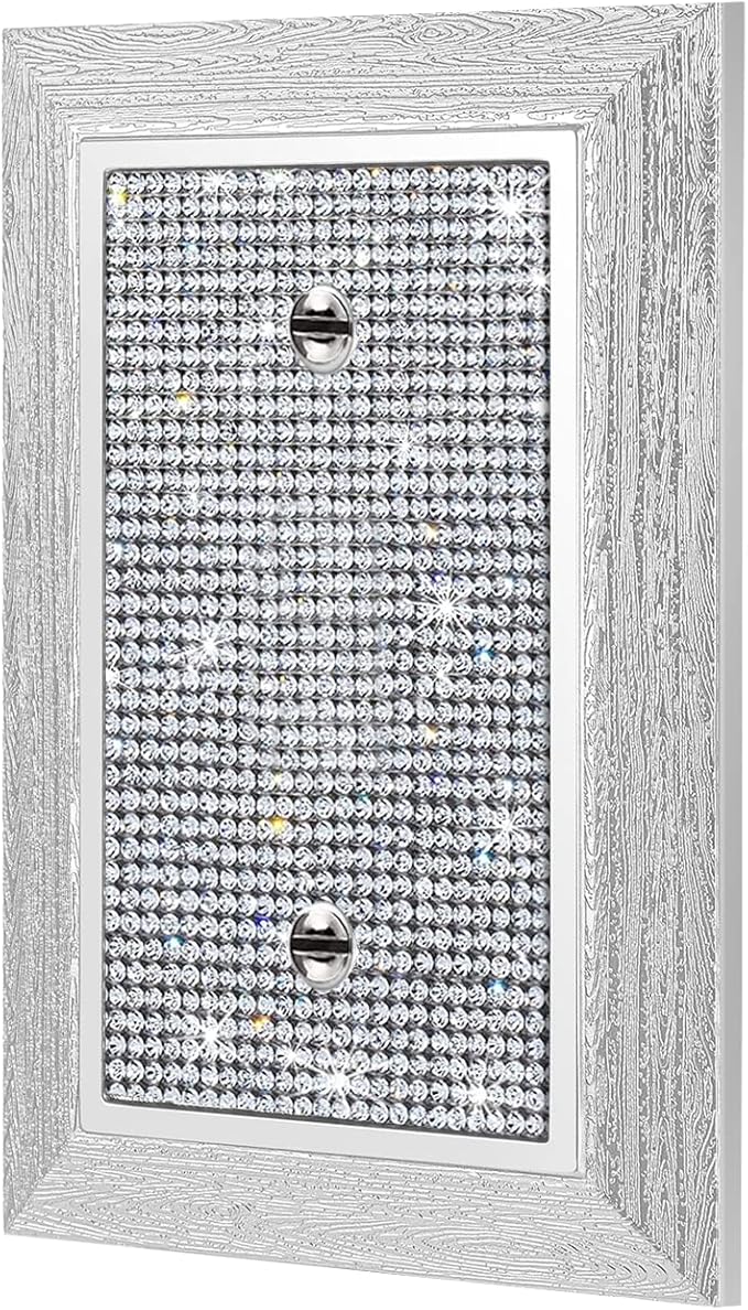 1 Pcs Shiny Rhinestones Wall Plates Light Switch Cover Plate Decorative Outlet Covers Blank Wall Plate Single Toggle Imitation Wood Grain Switch Plates